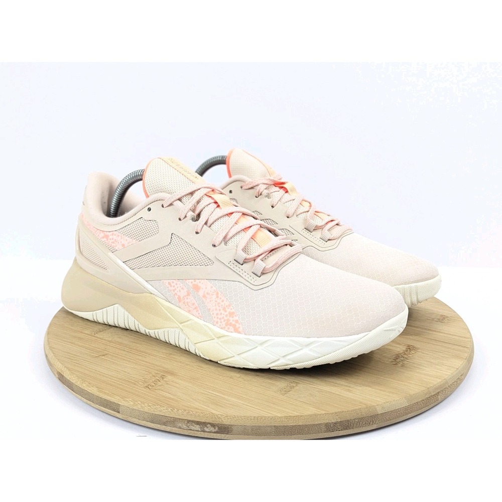 Reebok Nanoflex Shoes Womens 10 Training Beige Coral GZ0258 Mens 8.5 Sneakers